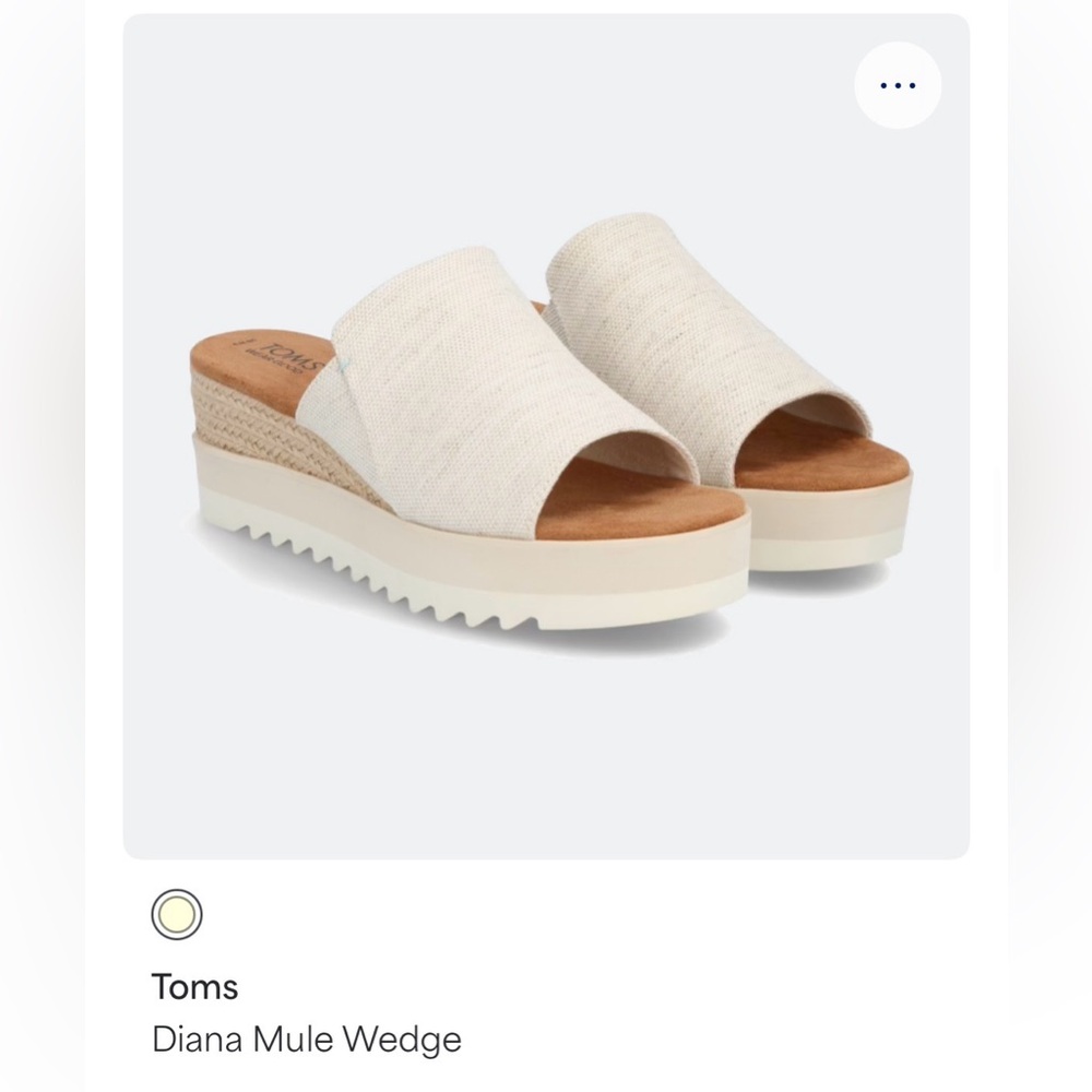 Toms Diana Mule Wedge in Cream and Tan